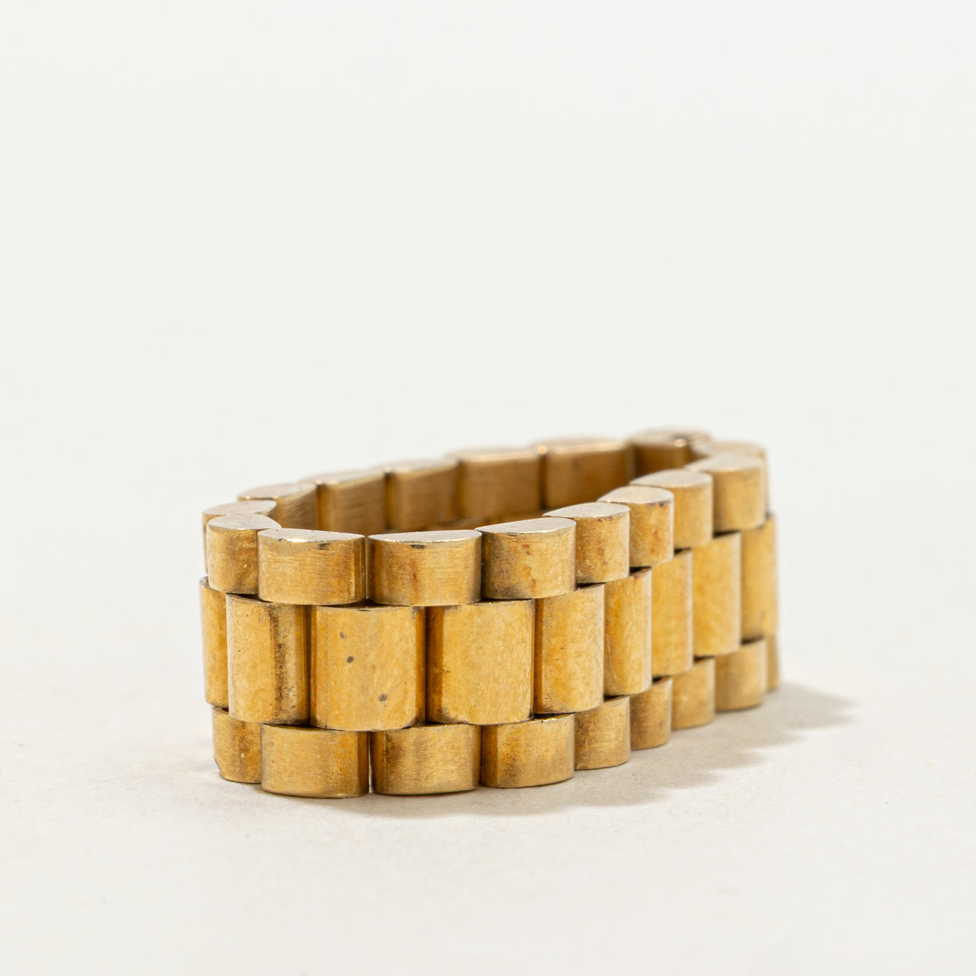 18k Yellow Gold Watch Chain Ring | SZ 8