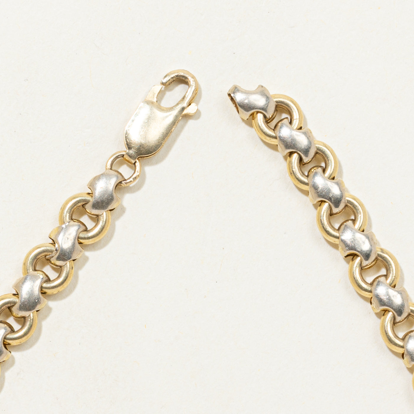 Italian Diamond Modified Rolo Chain Bracelet | 0.016ct | 8.5"