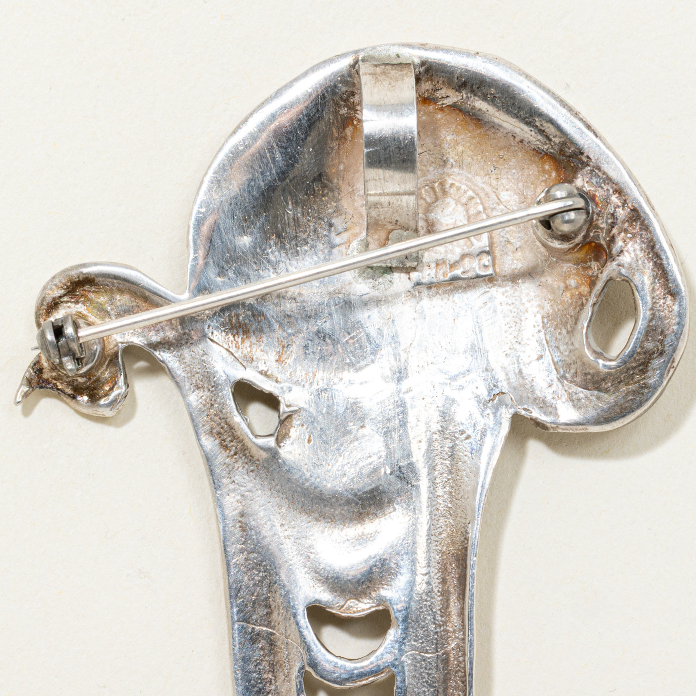 Art Nouveau Style Sterling Silver Facial Profile Brooch & Pendant