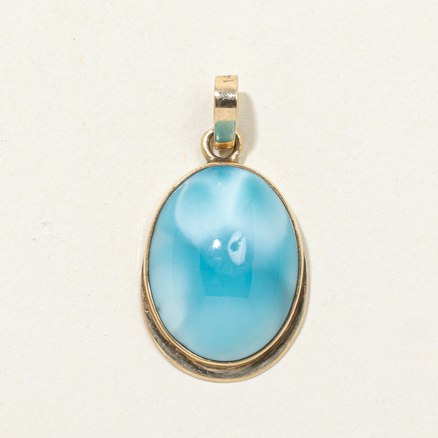 Bezel Set Larimar Pendant | 2.70ct