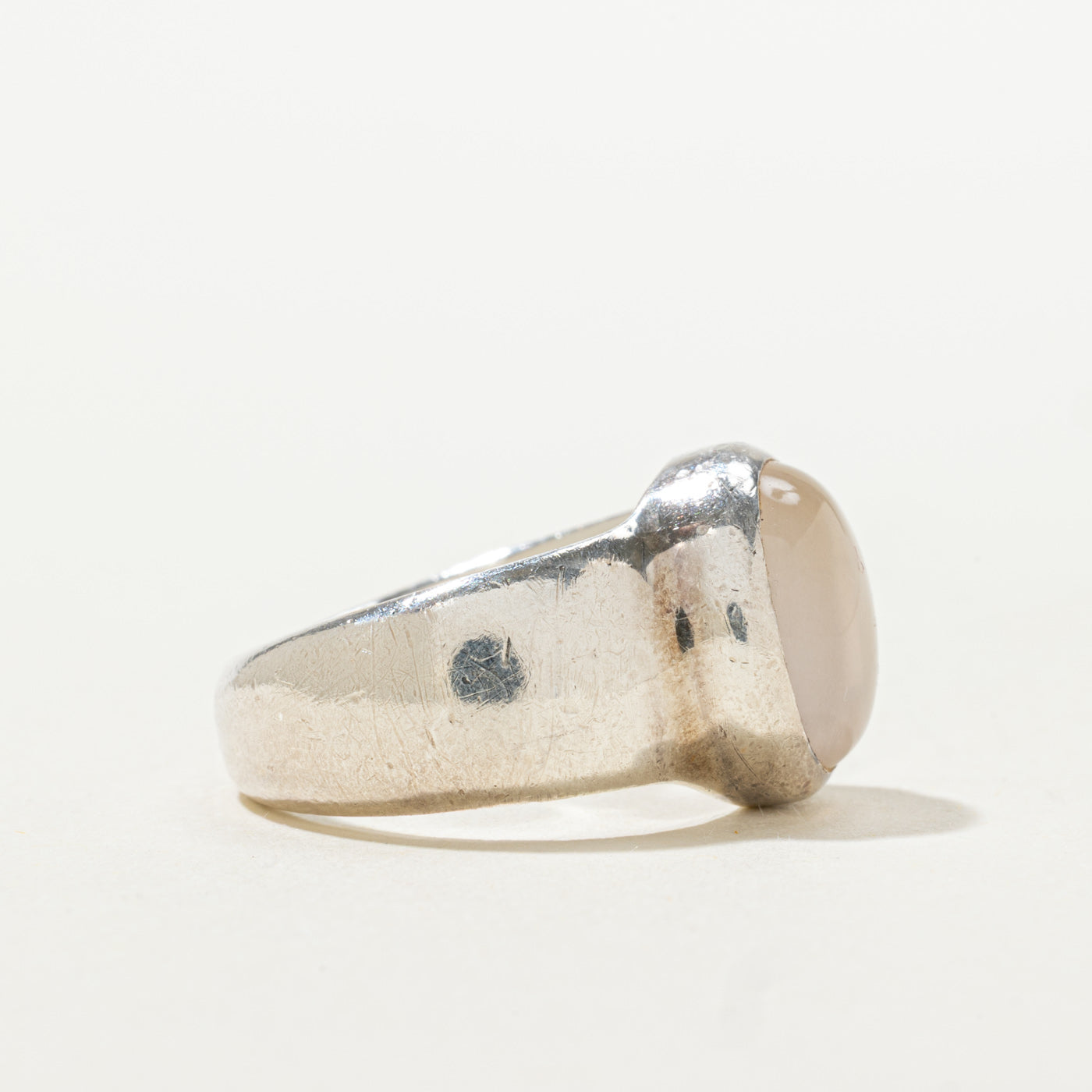 Sterling Silver Bezel Set Rose Quartz Ring | 3.00ct | SZ 5.25