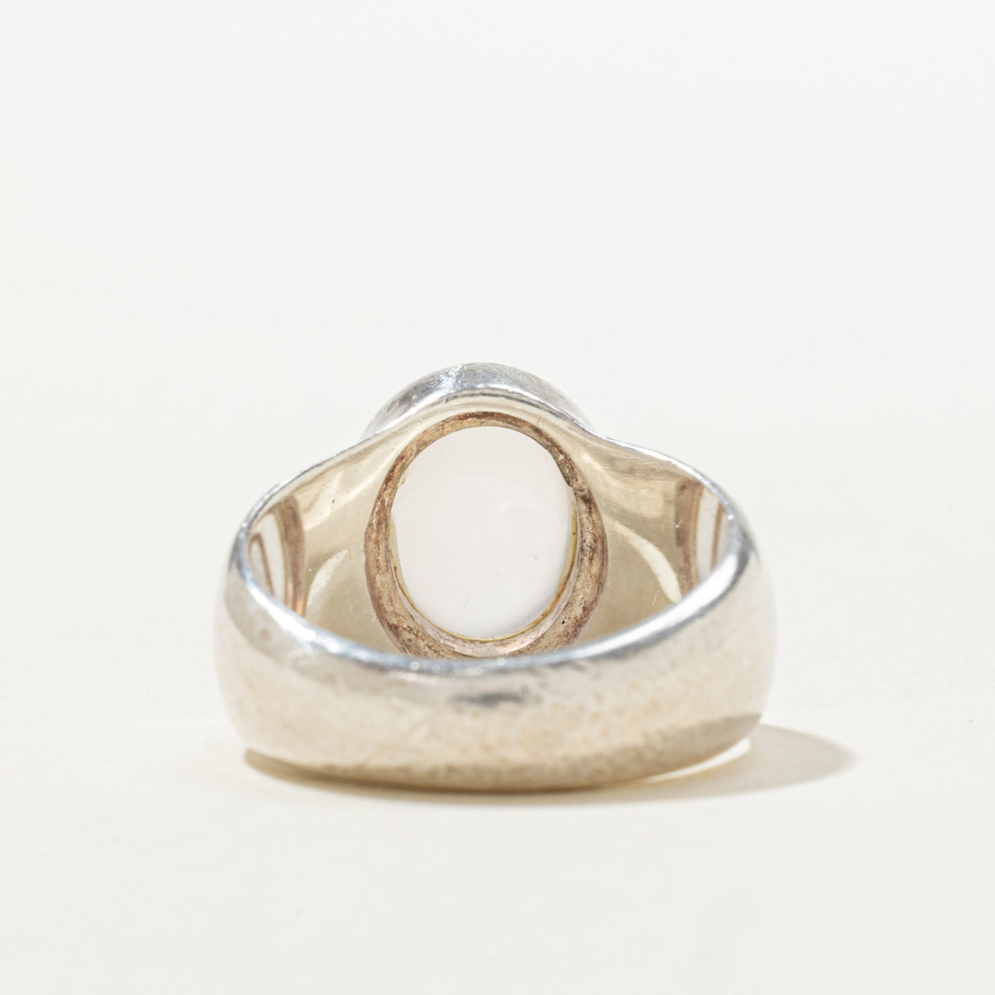 Sterling Silver Bezel Set Rose Quartz Ring | 3.00ct | SZ 5.25