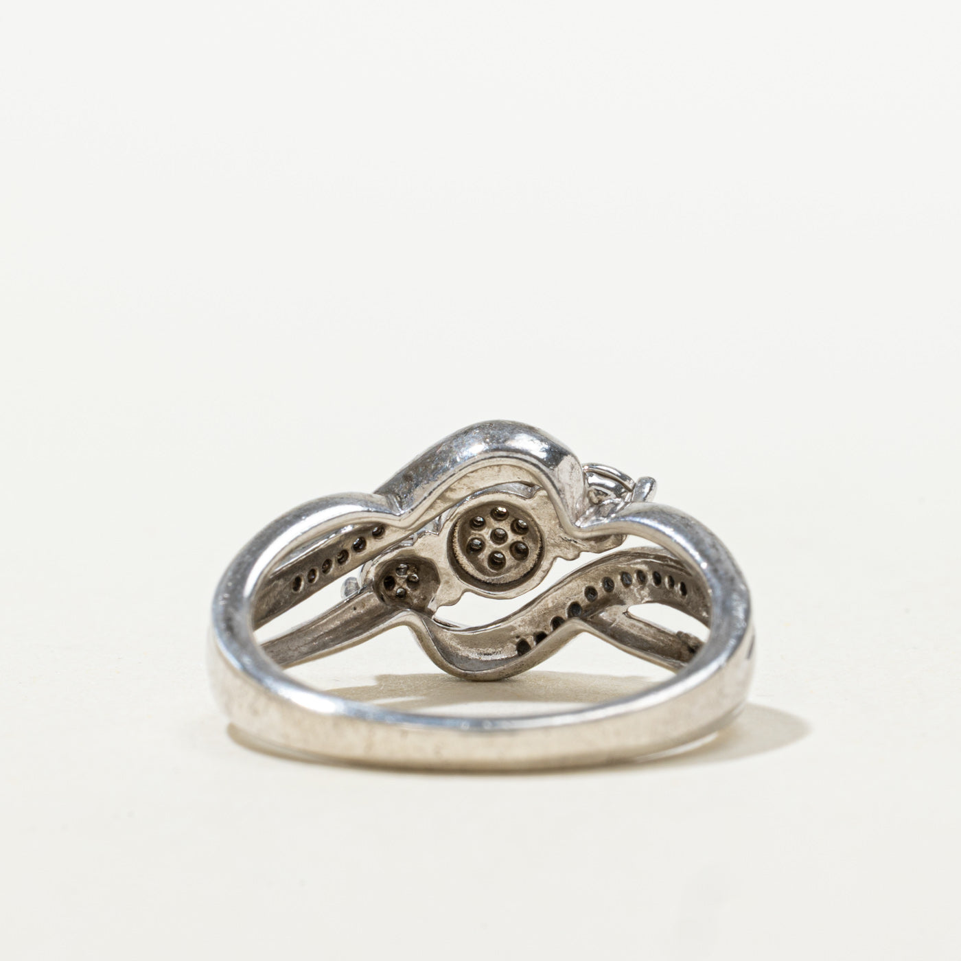 Sterling Silver Diamond Wave Crossover Ring | 0.03ctw | SZ 7.25