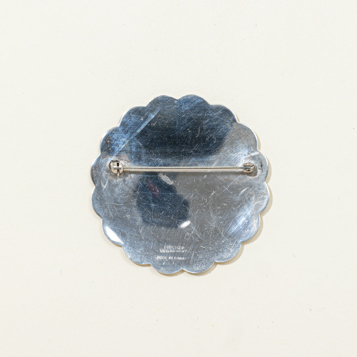 Sterling Silver Engraved Floral Brooch