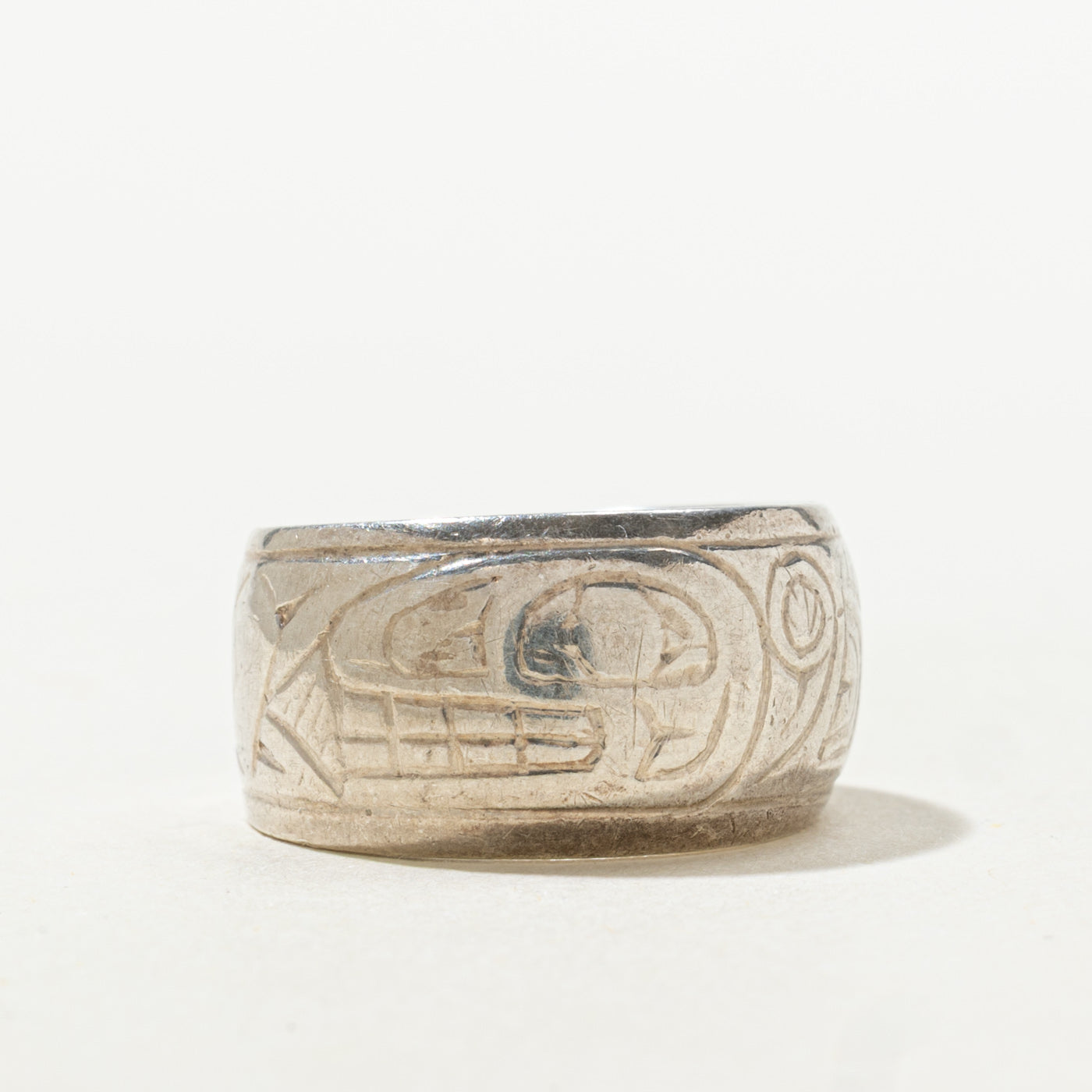 Sterling Silver Indigenous Engraved Band | 9.85mm | SZ 4