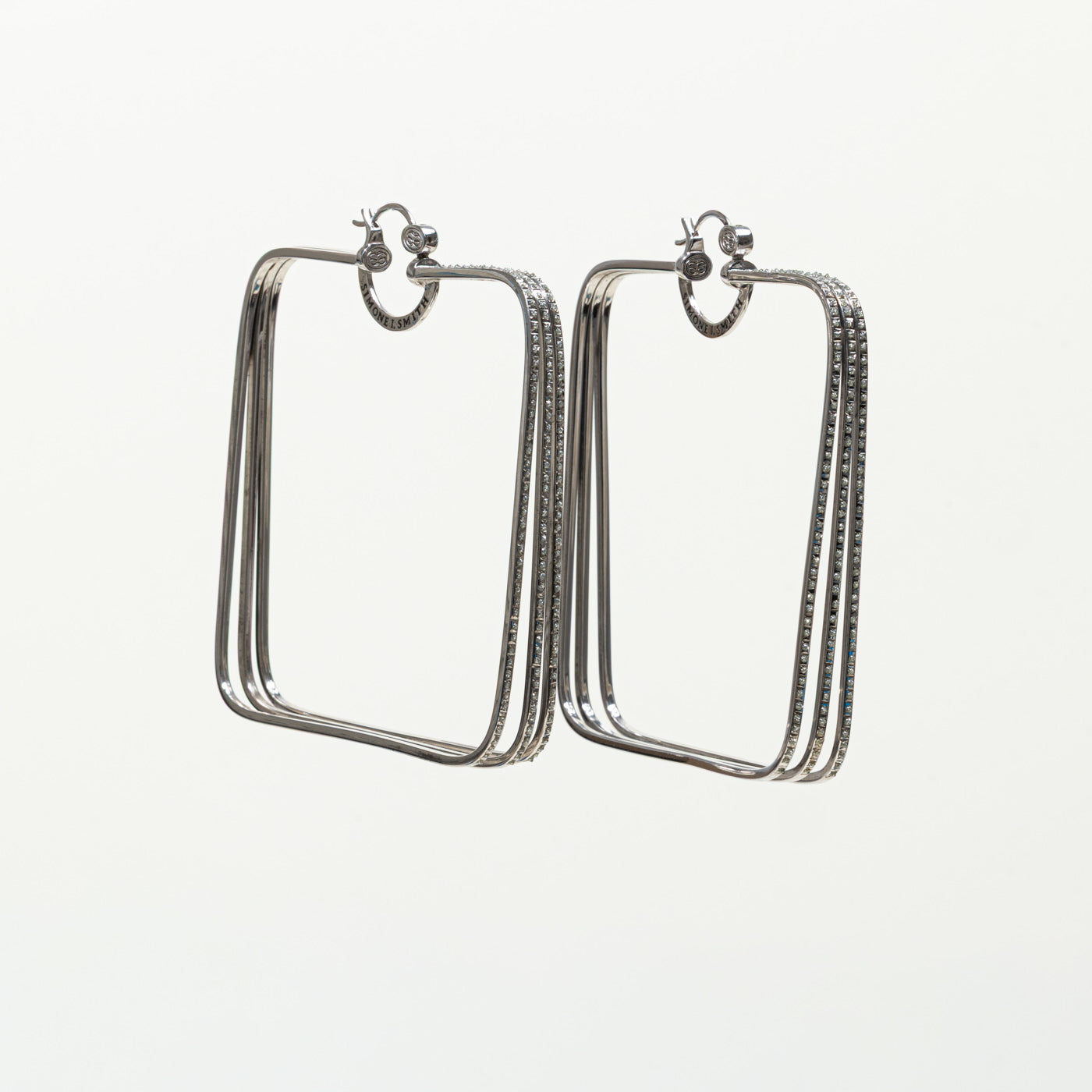 'Simone I. Smith' Galaxy Hoop Earrings | Resin Accent Stones