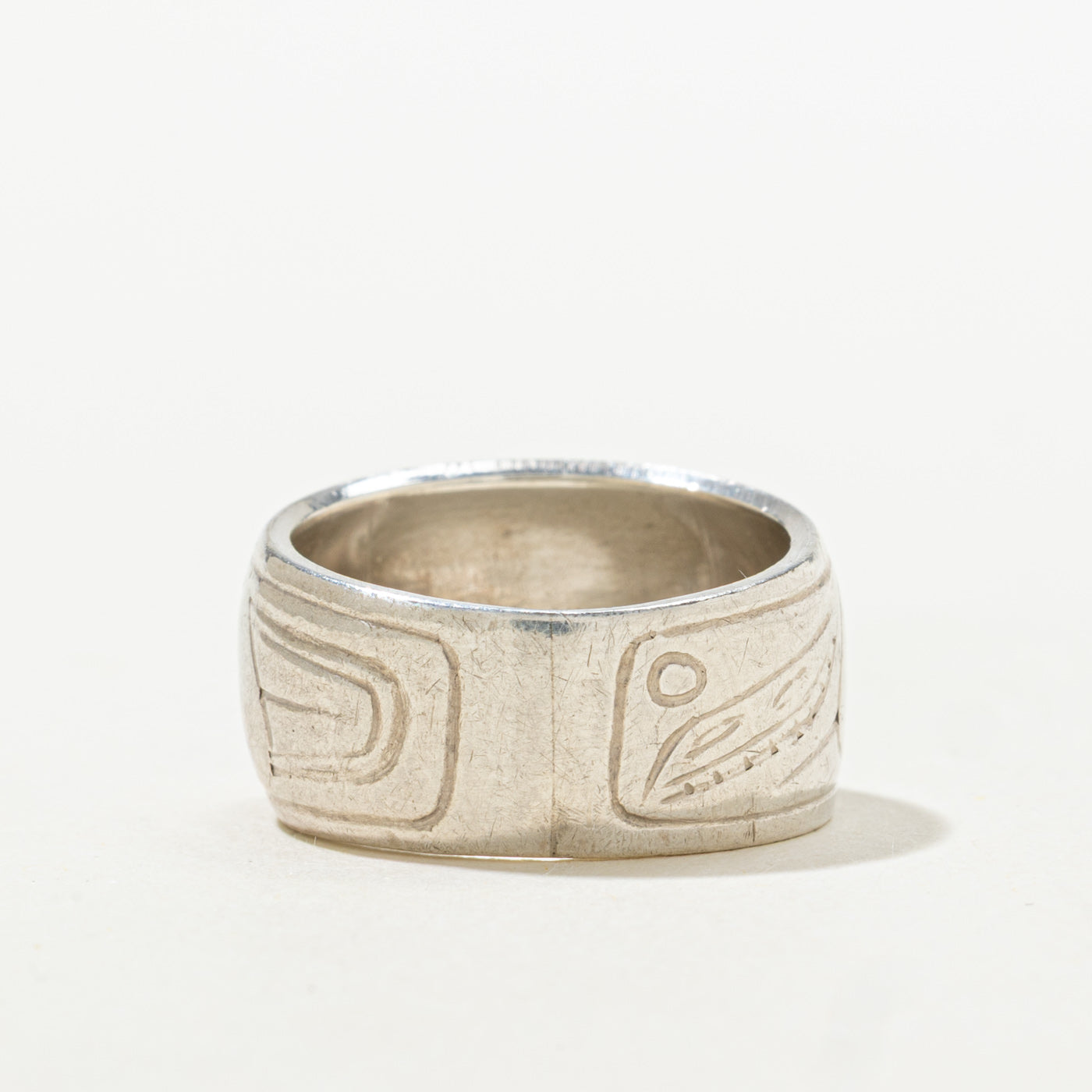 Sterling Silver Indigenous Engraved Band | 9.85mm | SZ 4