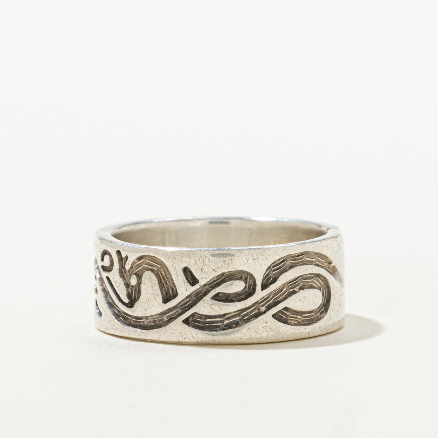 Sterling Silver Engraved Band | 7.50mm | SZ 6.5