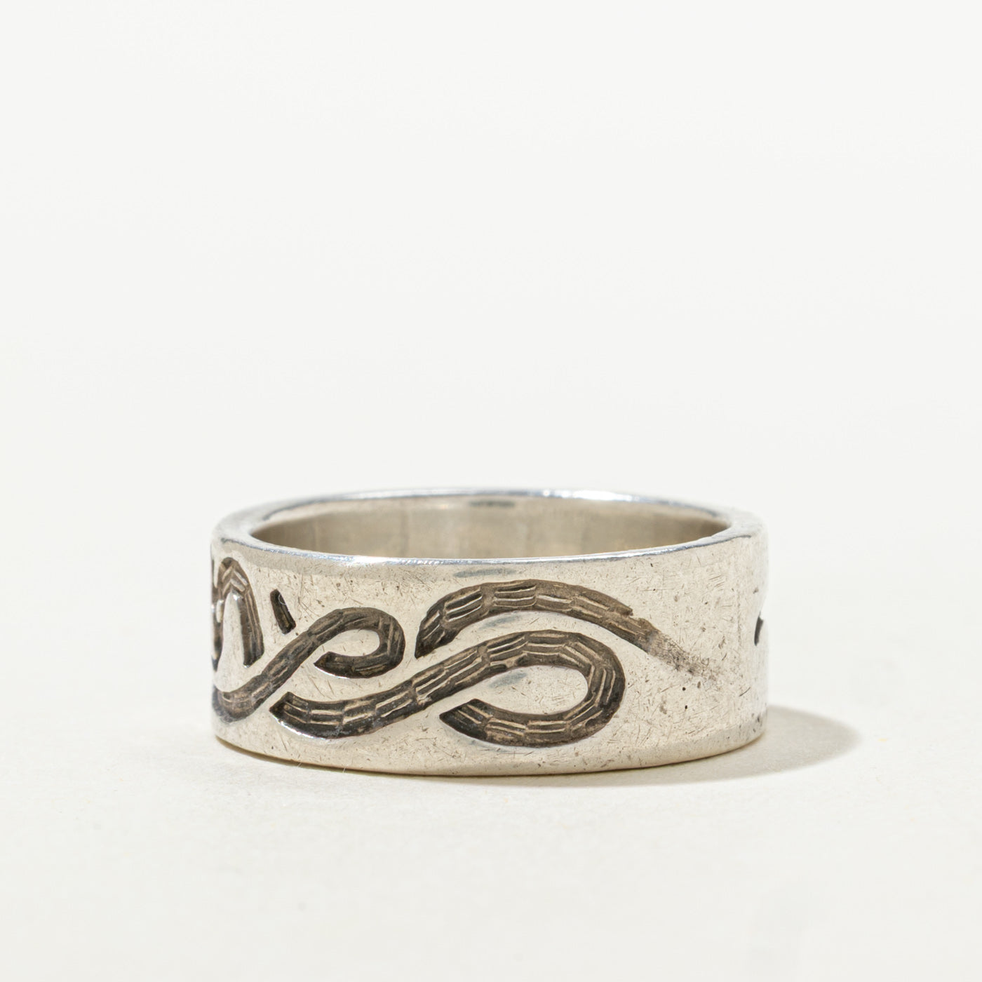 Sterling Silver Engraved Band | 7.50mm | SZ 6.5