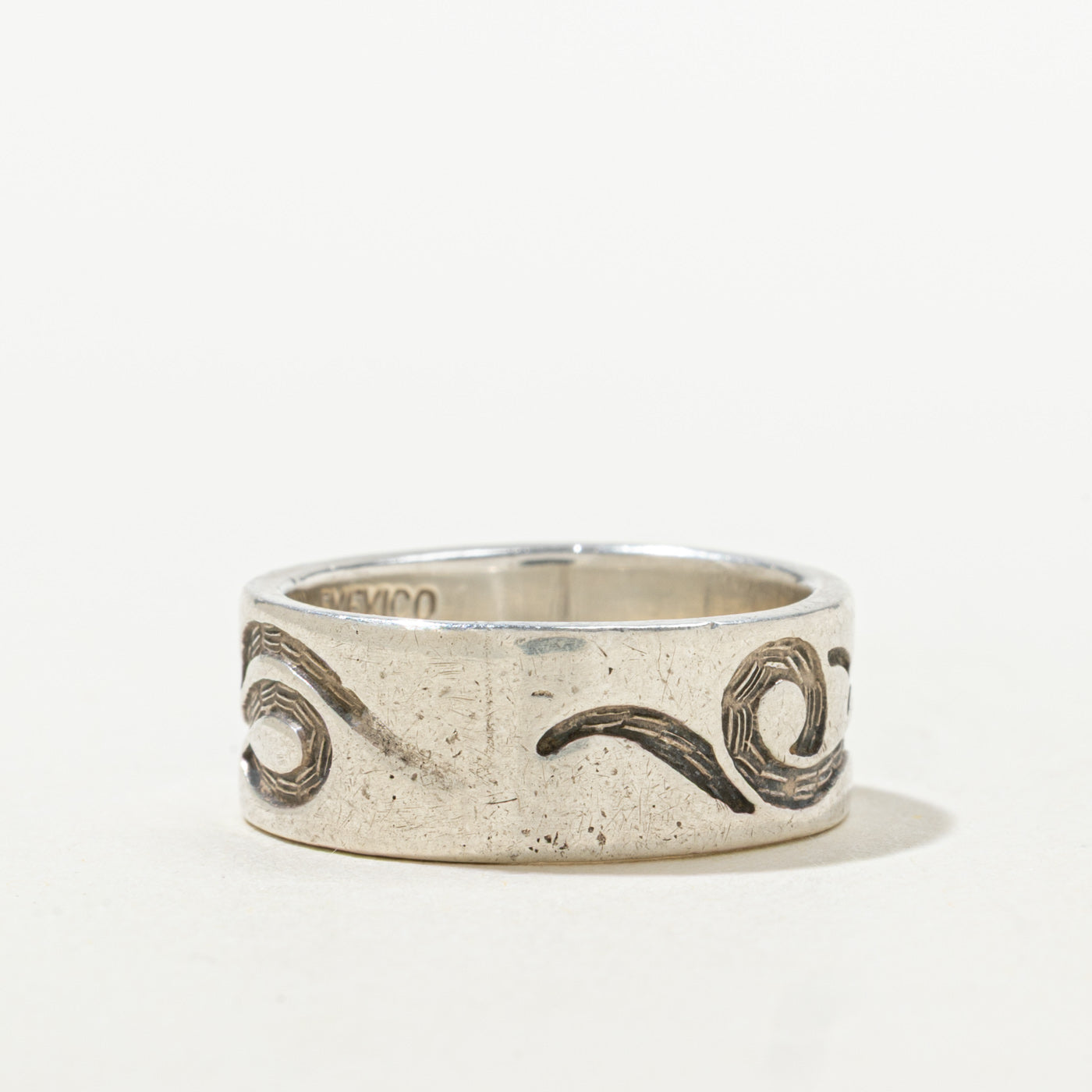 Sterling Silver Engraved Band | 7.50mm | SZ 6.5