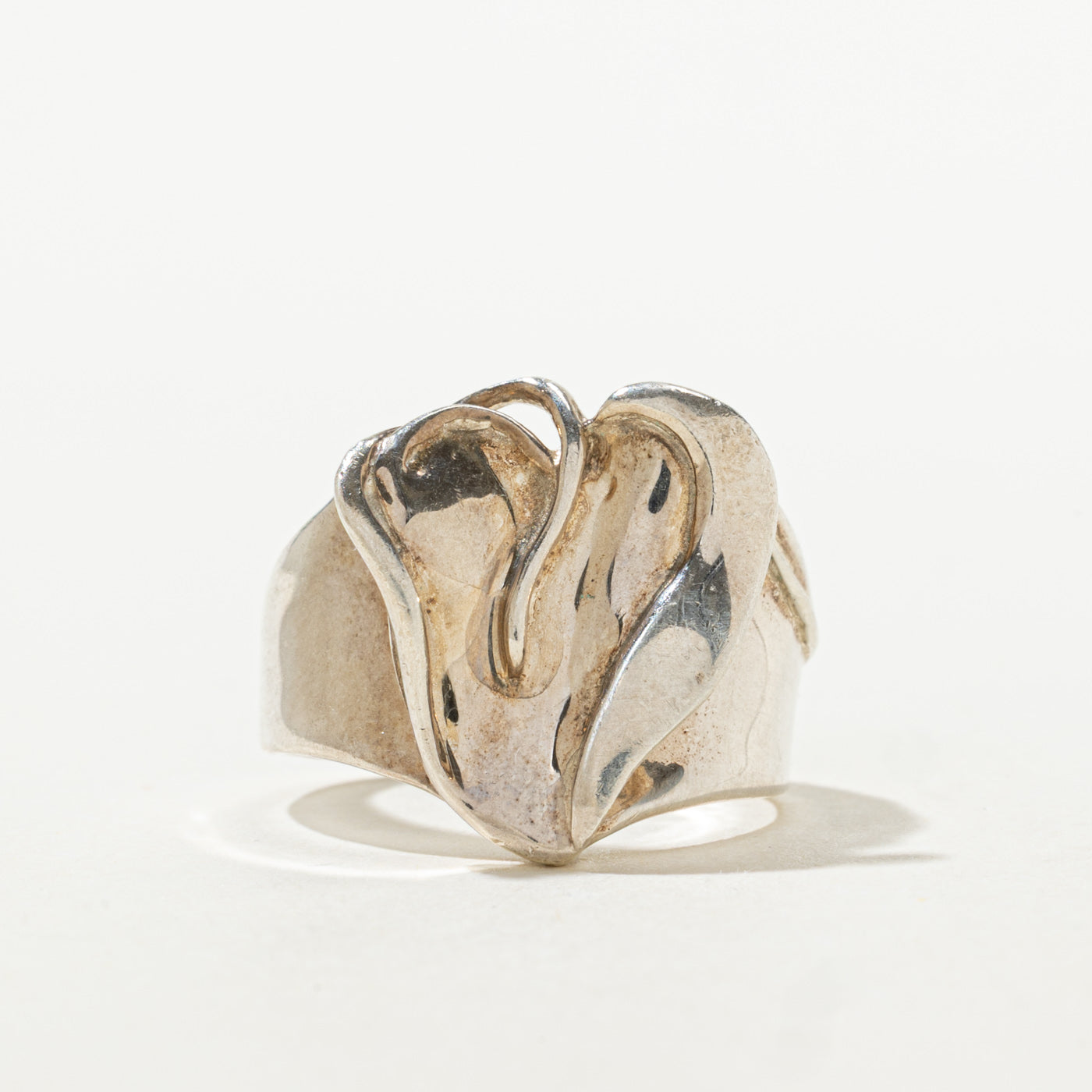 Sterling Silver Sculptural Abstract Ring | SZ 7.25