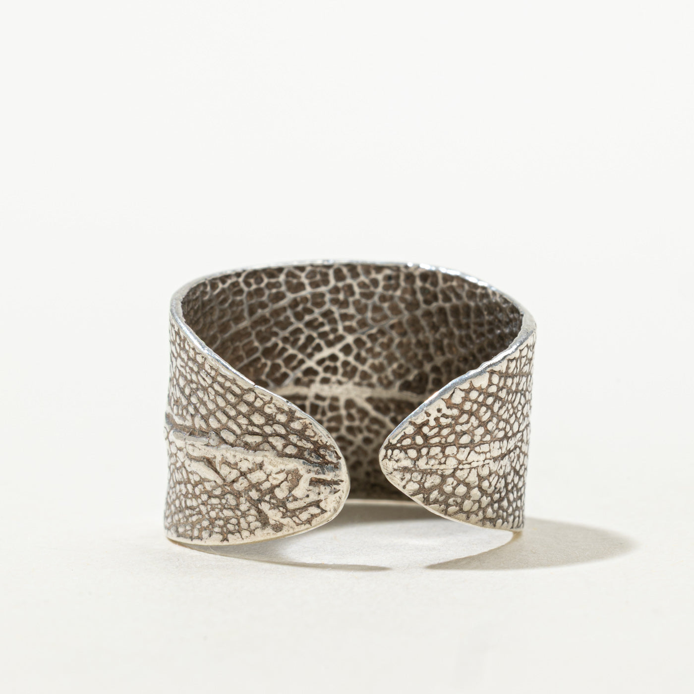 Sterling Silver Textured Wide Band | 16.55mm | SZ 11