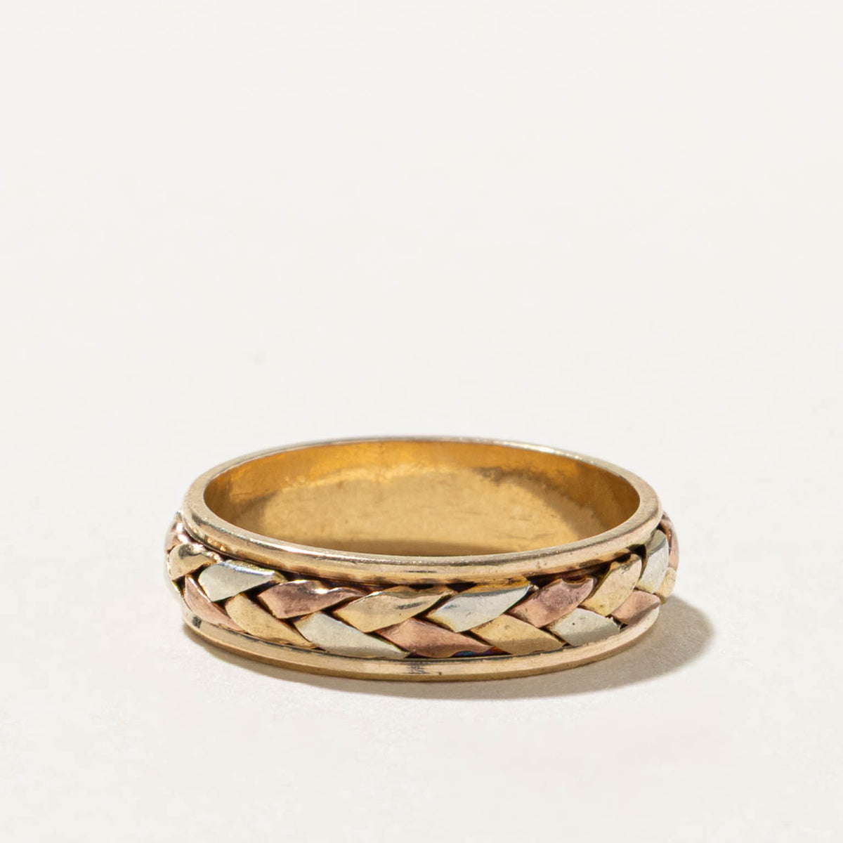 1996 London Yellow, White & Rose Gold Woven Band | 5mm | SZ 7