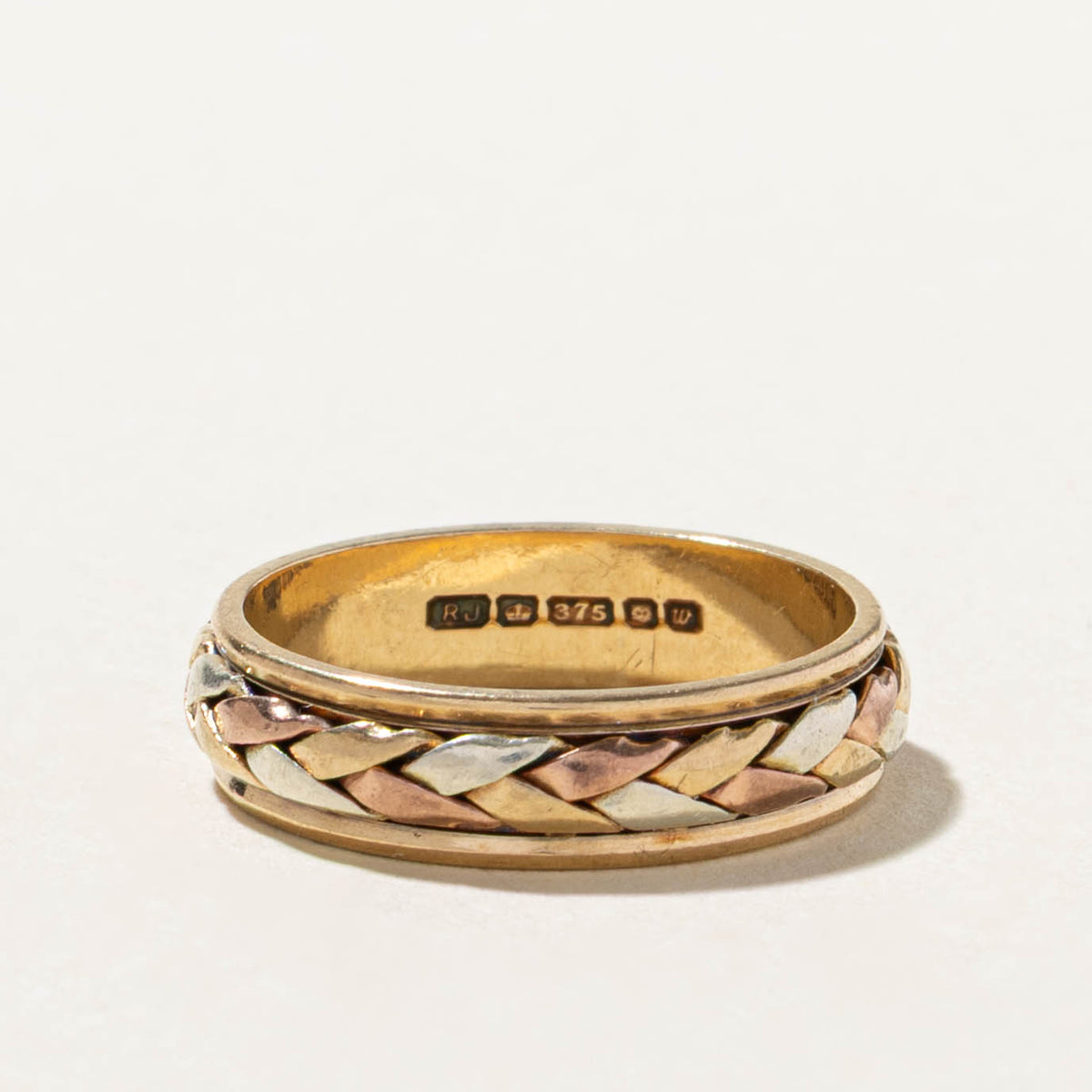 1996 London Yellow, White & Rose Gold Woven Band | 5mm | SZ 7