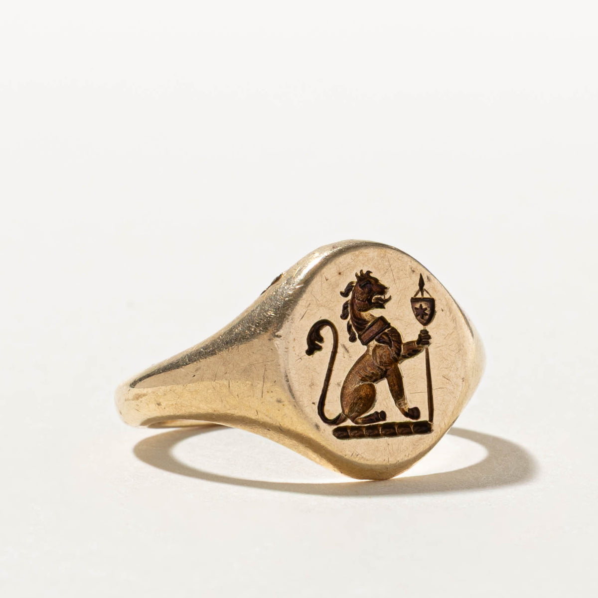 1986 Birmingham Yellow Gold Intaglio Signet Ring | SZ 9.5