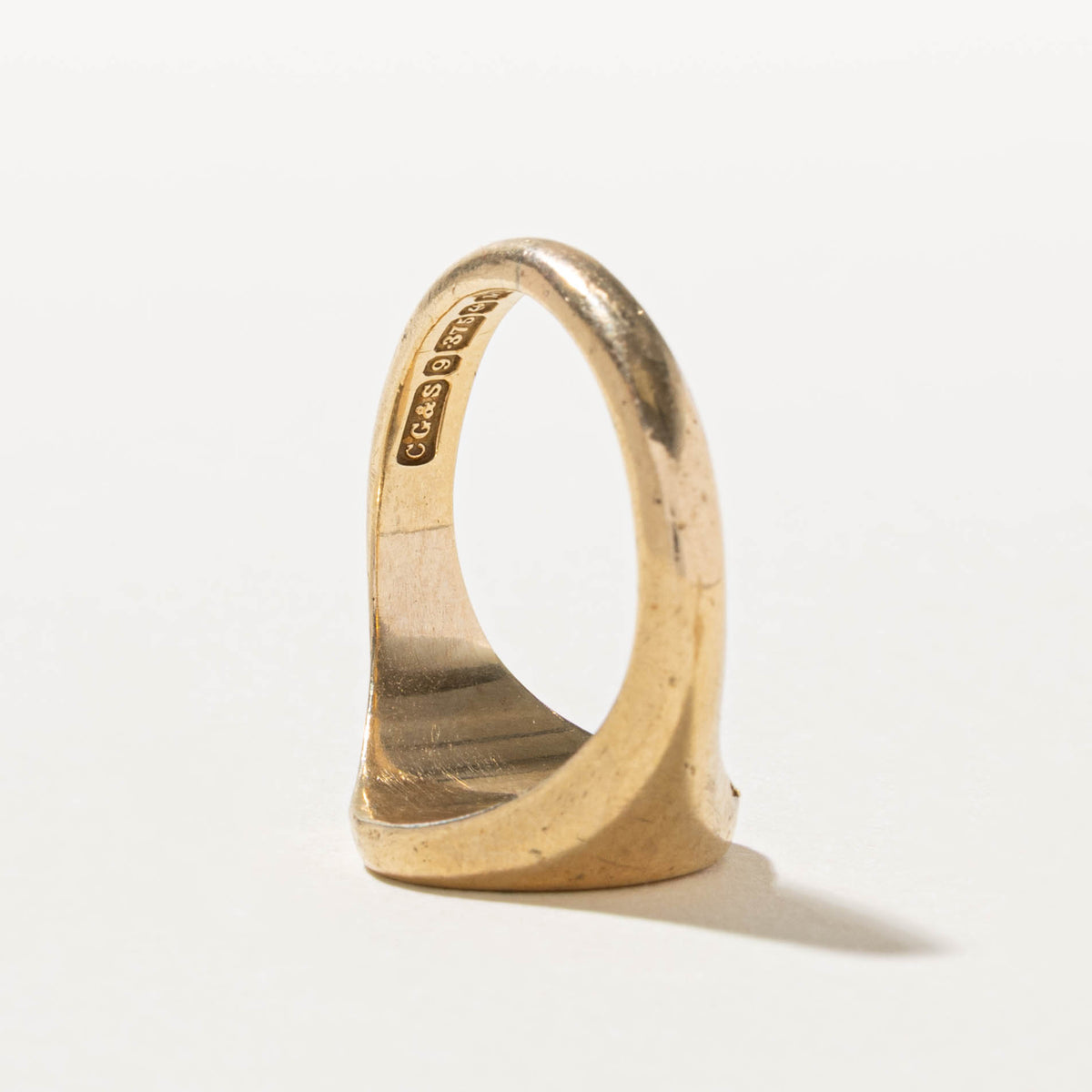 1986 Birmingham Yellow Gold Intaglio Signet Ring | SZ 9.5
