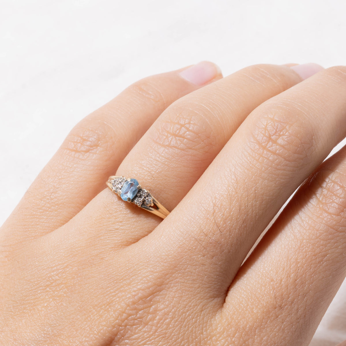 10k Topaz & Diamond Cluster Accented Ring | SZ 4.25