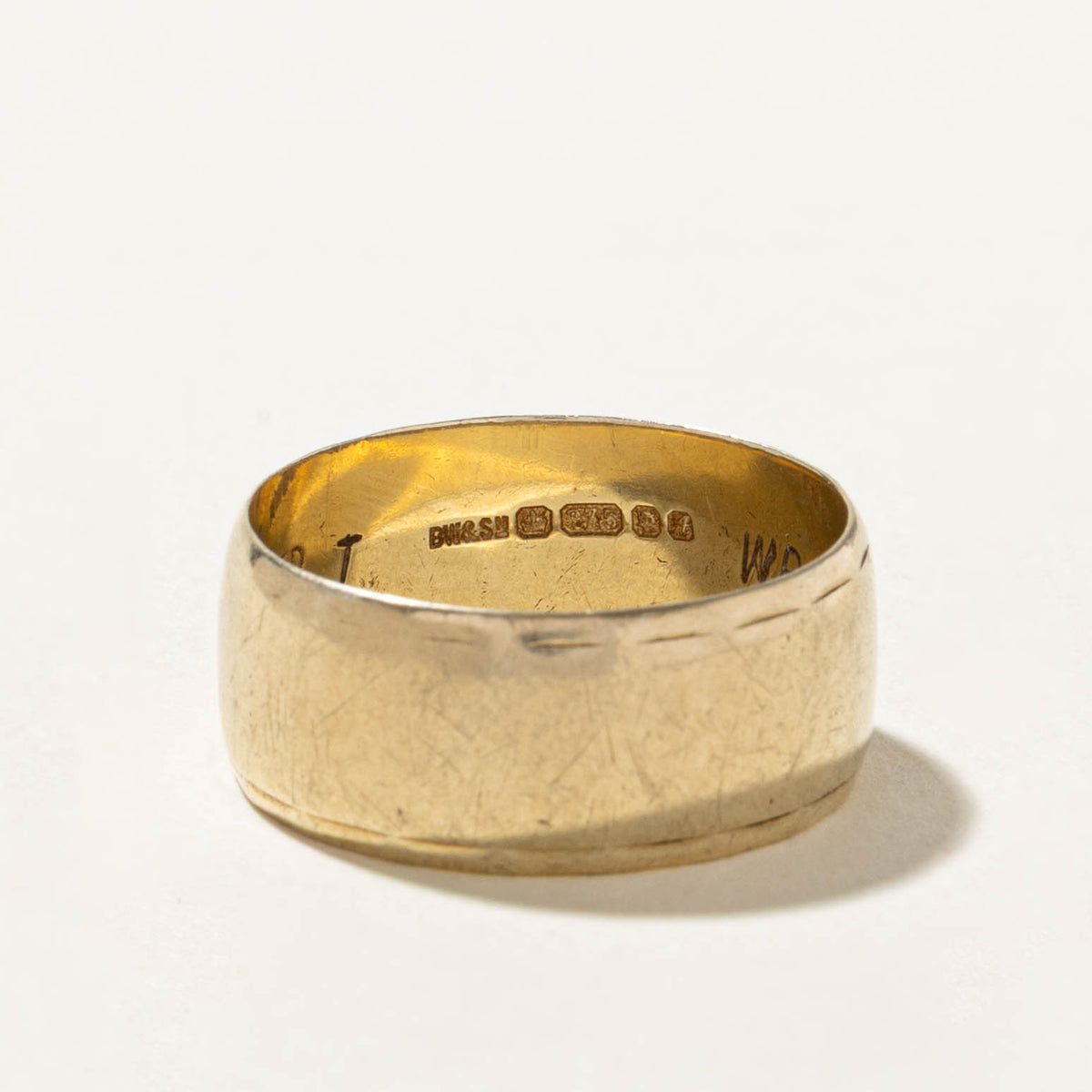 1975 London Yellow Gold Band Cigar Band | 9mm | SZ 9.75