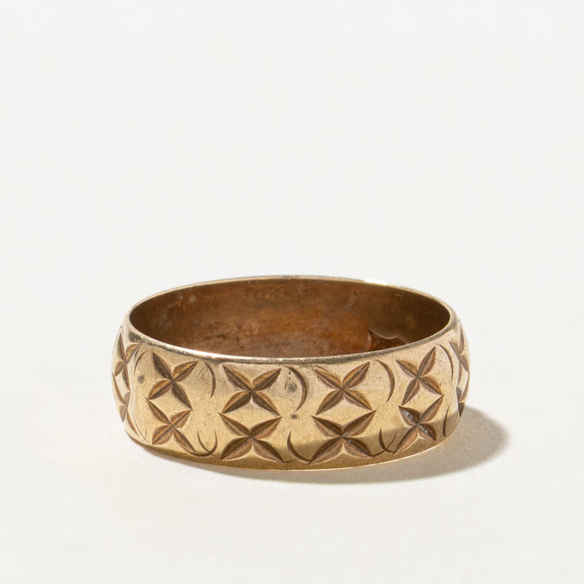 1978 London Yellow Gold Engraved Band | 6mm | SZ 6.5