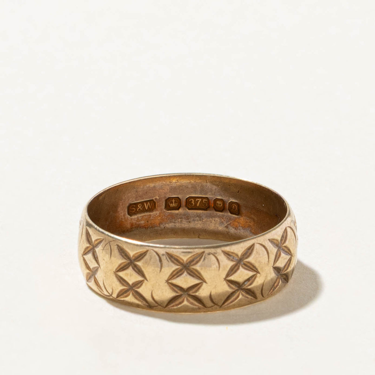 1978 London Yellow Gold Engraved Band | 6mm | SZ 6.5