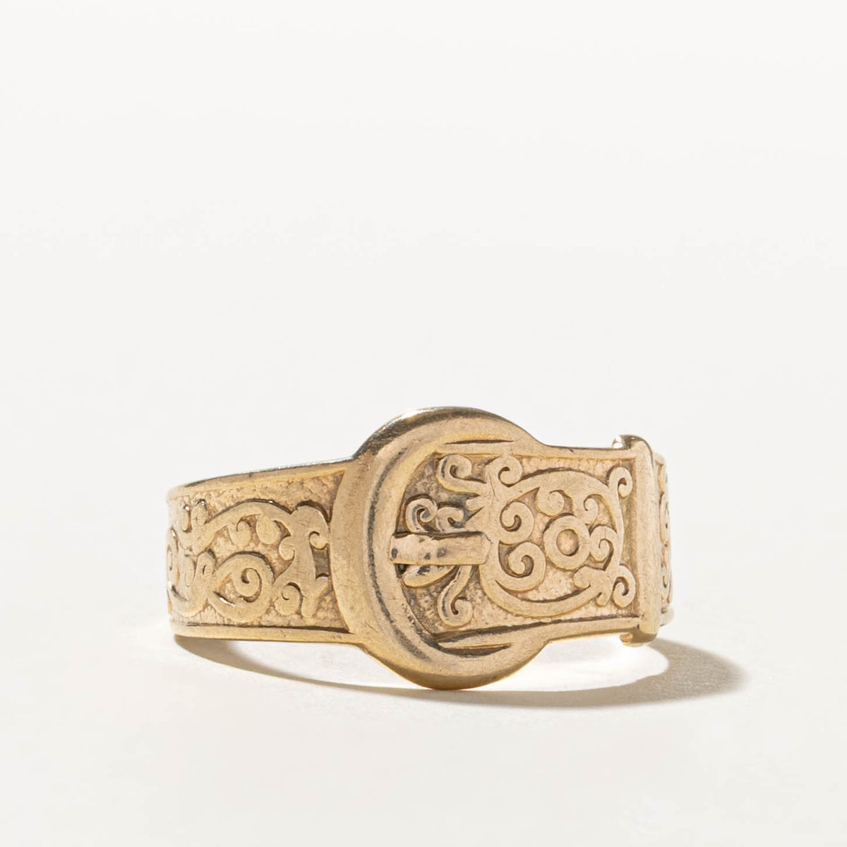 1971 Birmingham Yellow Gold Buckle Ring | SZ 8.25