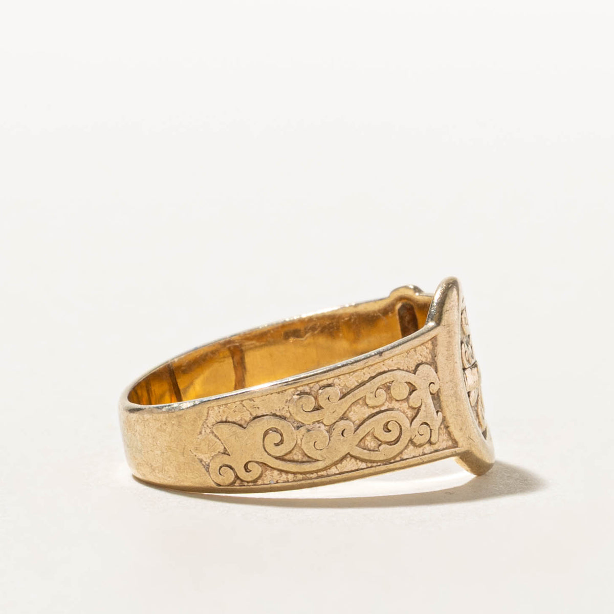 1971 Birmingham Yellow Gold Buckle Ring | SZ 8.25