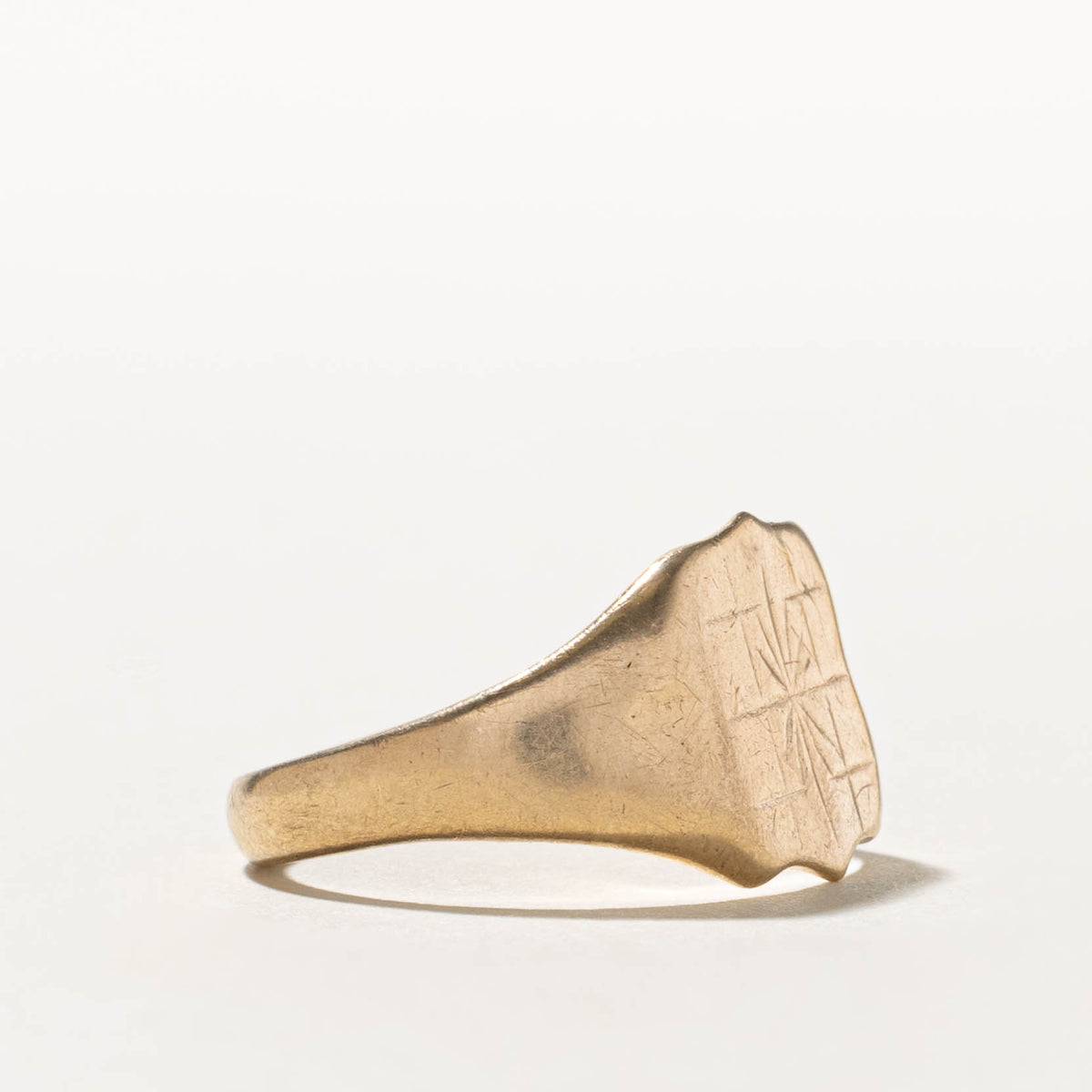 1971 Birmingham Yellow Gold Initialized Signet Ring | SZ 9.5
