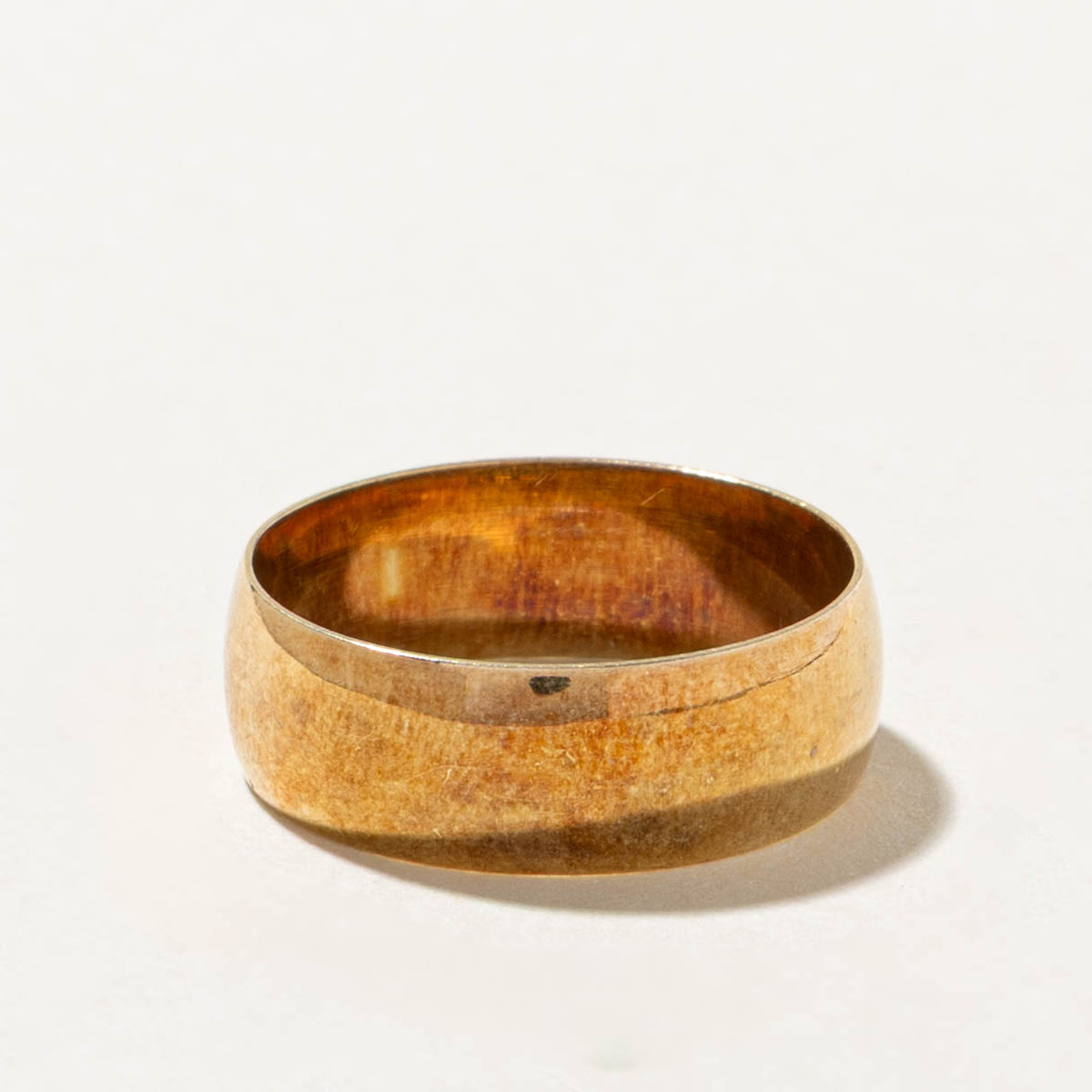 Vintage Pseudo Hallmarked Yellow Gold Band | 6mm | SZ 6