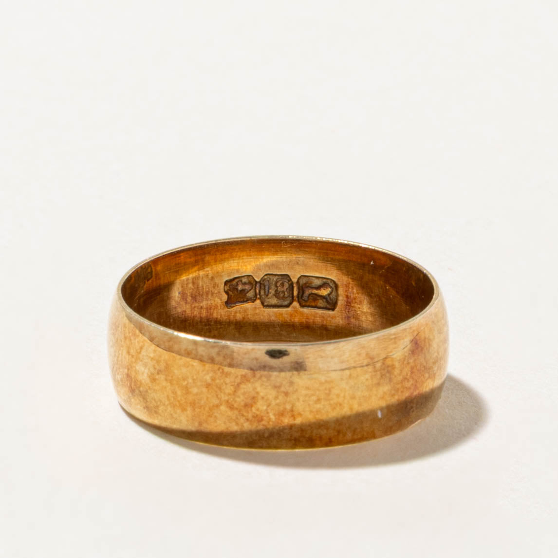 Vintage Pseudo Hallmarked Yellow Gold Band | 6mm | SZ 6