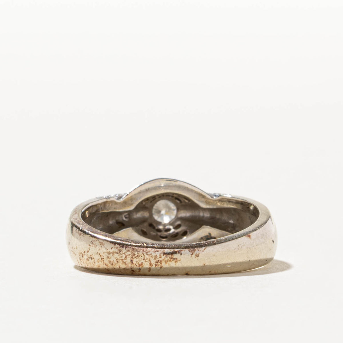 14k Diamond Pave Set Accented Geometric Ring | 0.38ct I2 I, 0.21ctw | SZ 6