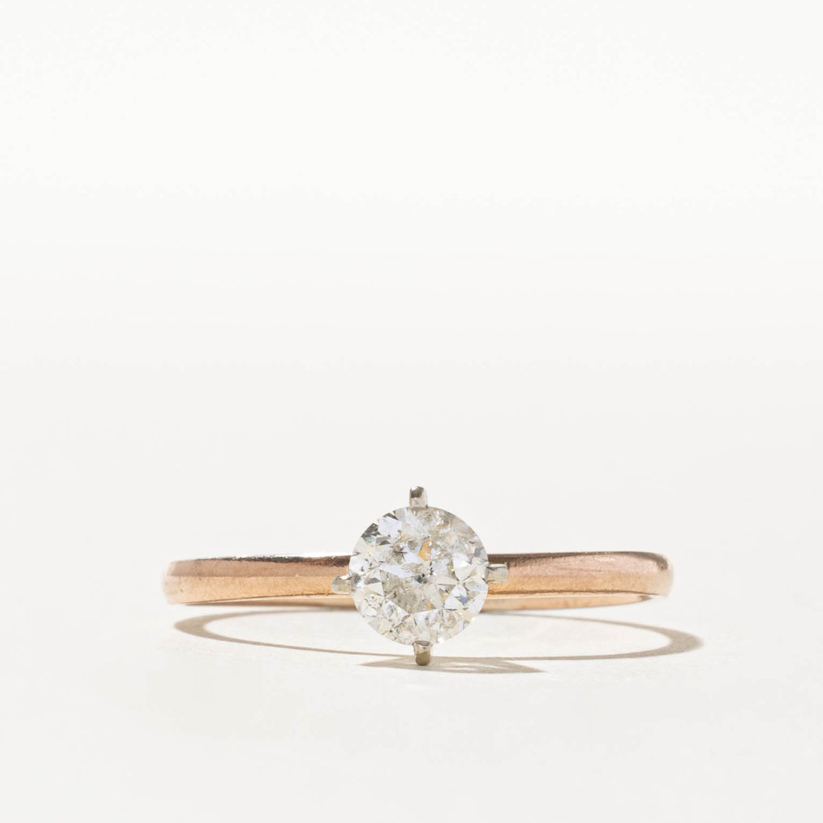 10k Rose Gold Solitaire Diamond Ring | 0.80ct I2 J/K | SZ 10.5