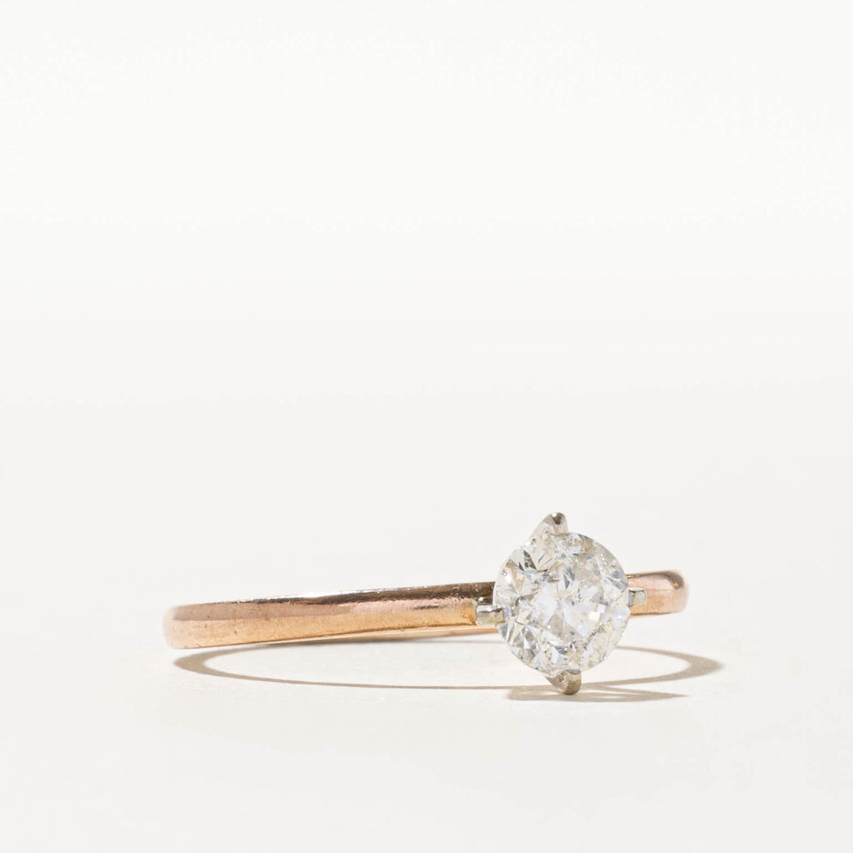 10k Rose Gold Solitaire Diamond Ring | 0.80ct I2 J/K | SZ 10.5