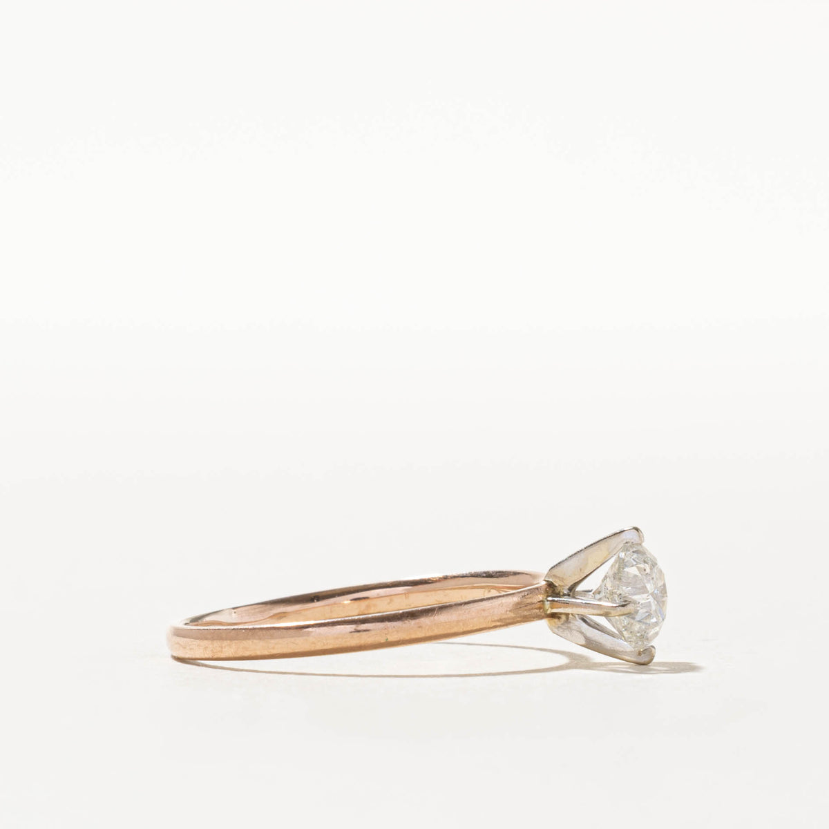 10k Rose Gold Solitaire Diamond Ring | 0.80ct I2 J/K | SZ 10.5