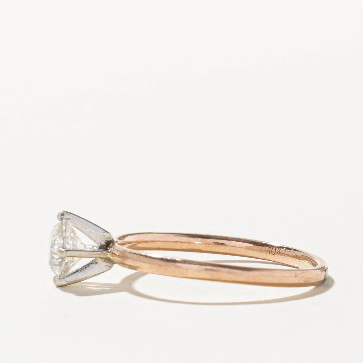 10k Rose Gold Solitaire Diamond Ring | 0.80ct I2 J/K | SZ 10.5
