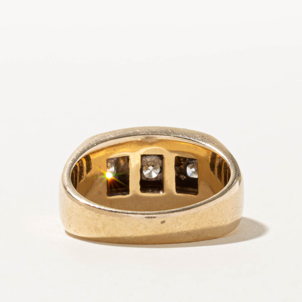 Three Stone Diamond Statement Ring | 0.51ct VS1/VS2 K, 0.40ctw | SZ 10
