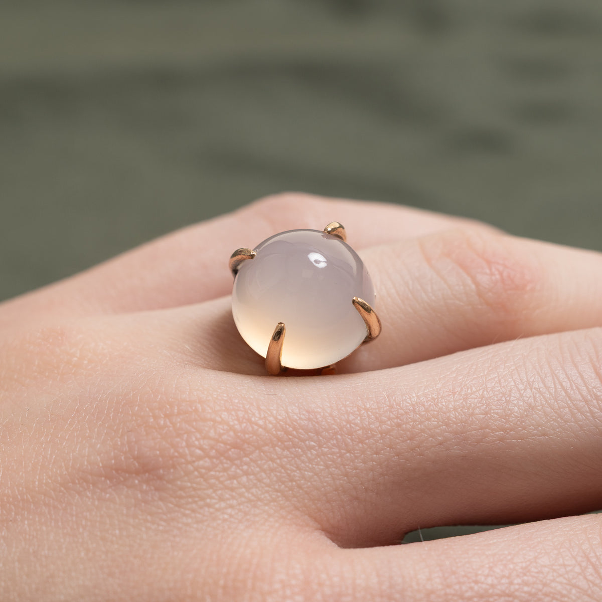 14k Solitaire Rose Quartz Cocktail Ring | 14.00ct | SZ 5.5