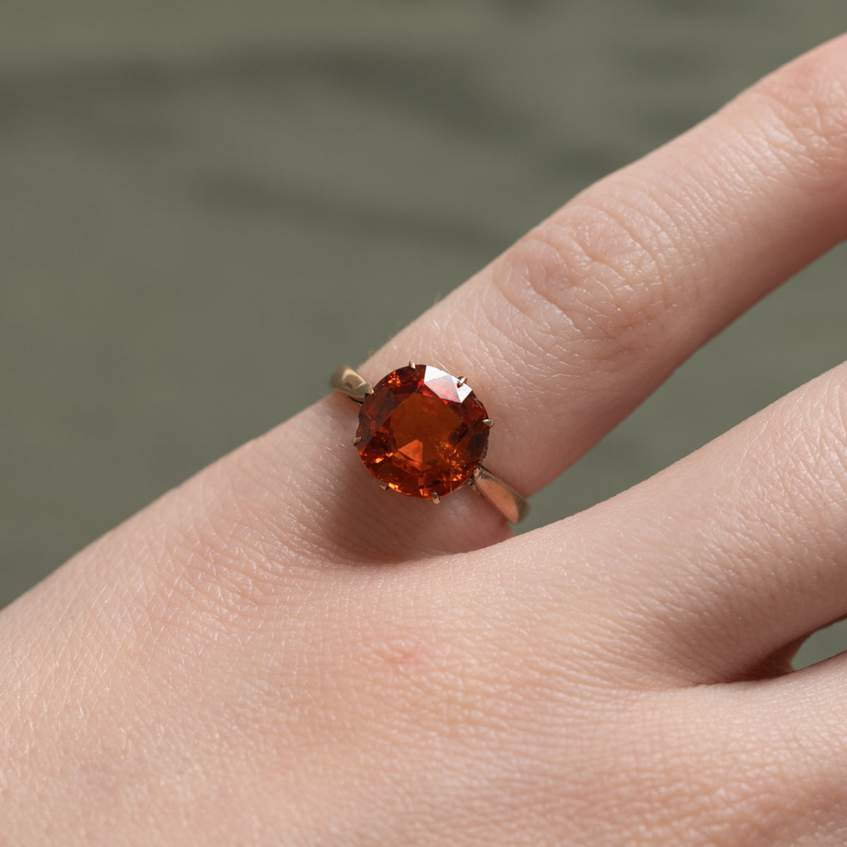 14k Solitaire Garnet Ring | 2.50ct | SZ 3.75