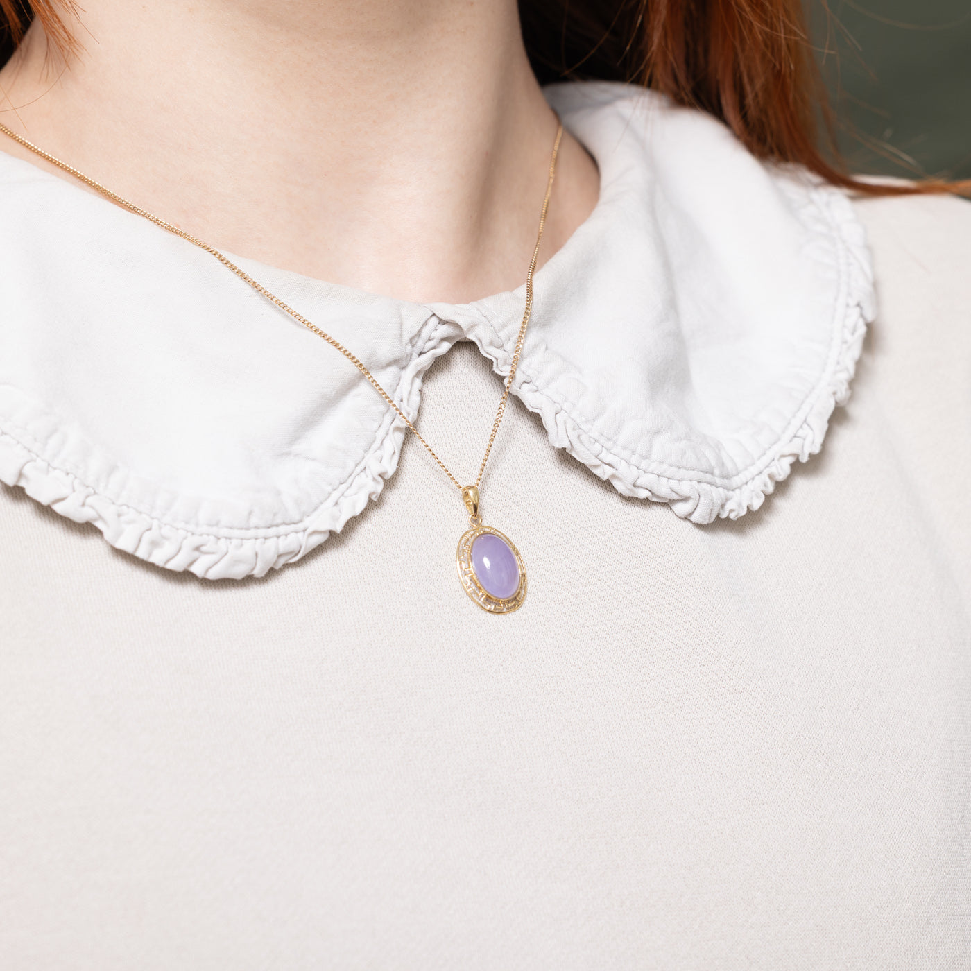 14K Cabochon Jade Geometric Pendant | 5.00ct