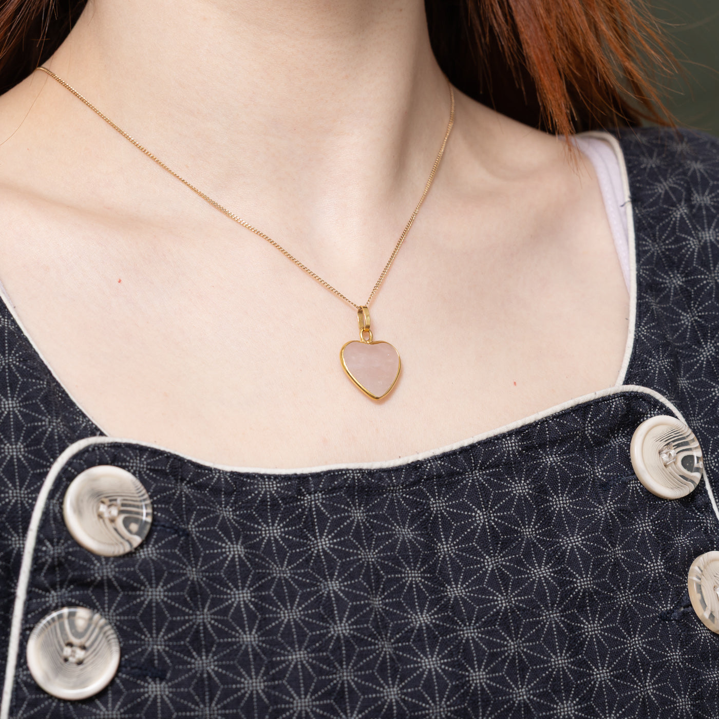 18k Rose Quartz Heart Pendant | 7.50ct