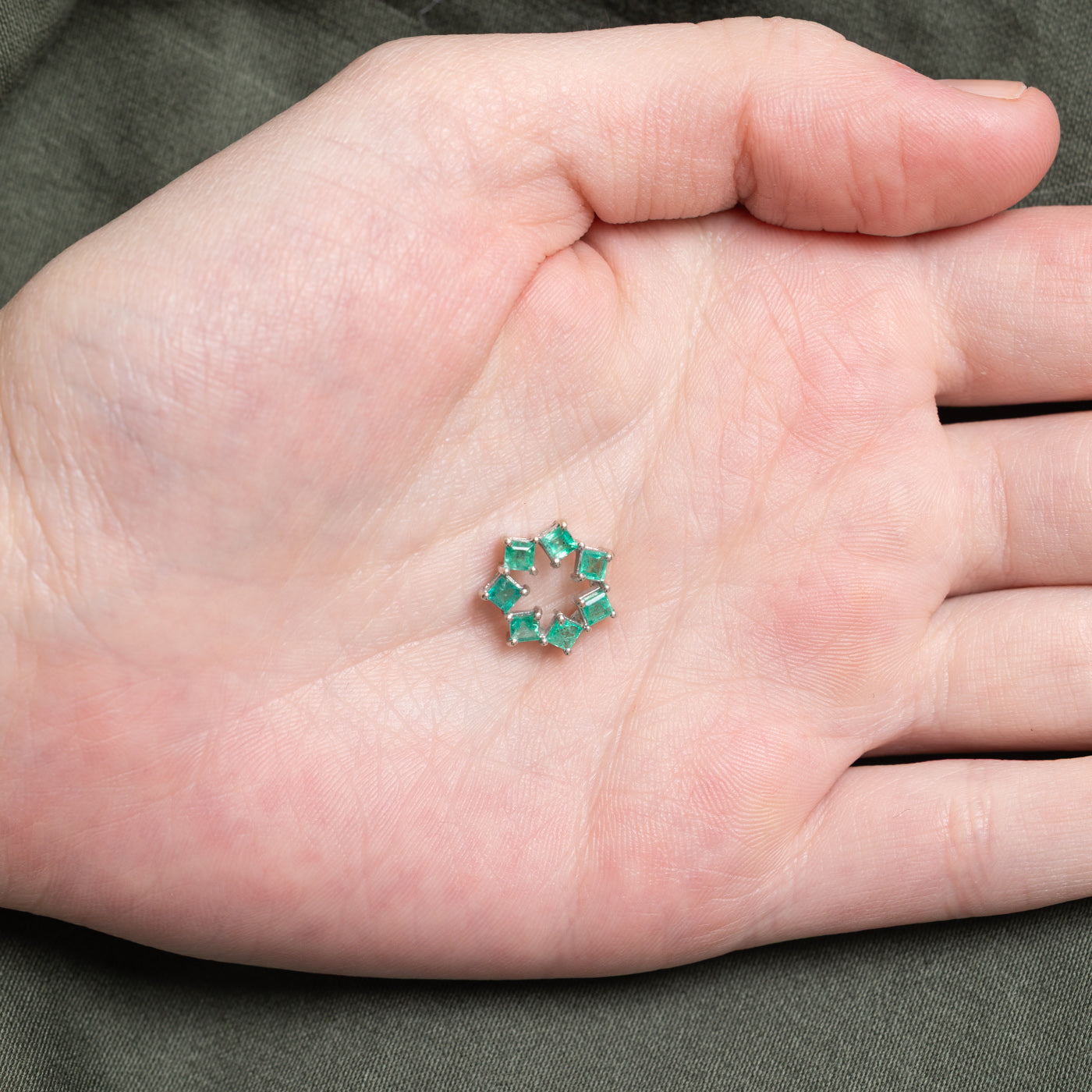 14K Emerald Geometric Pendant | 0.77ctw