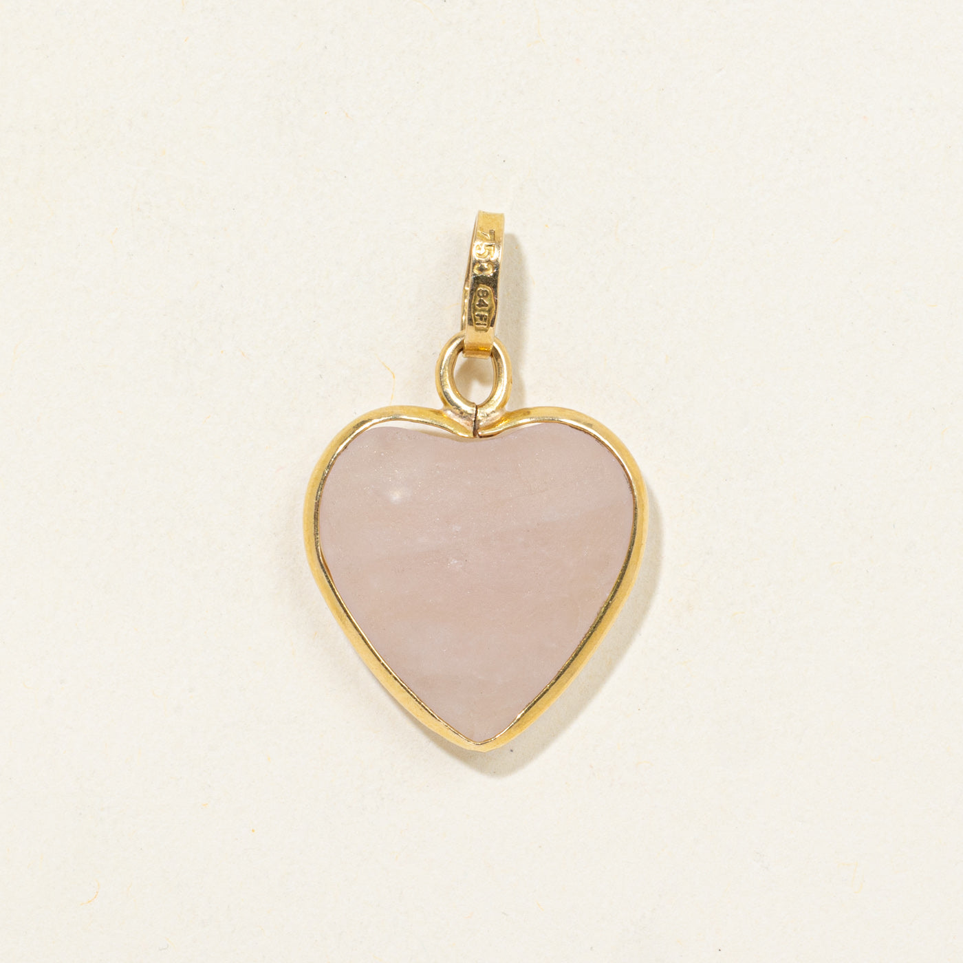 18k Rose Quartz Heart Pendant | 7.50ct