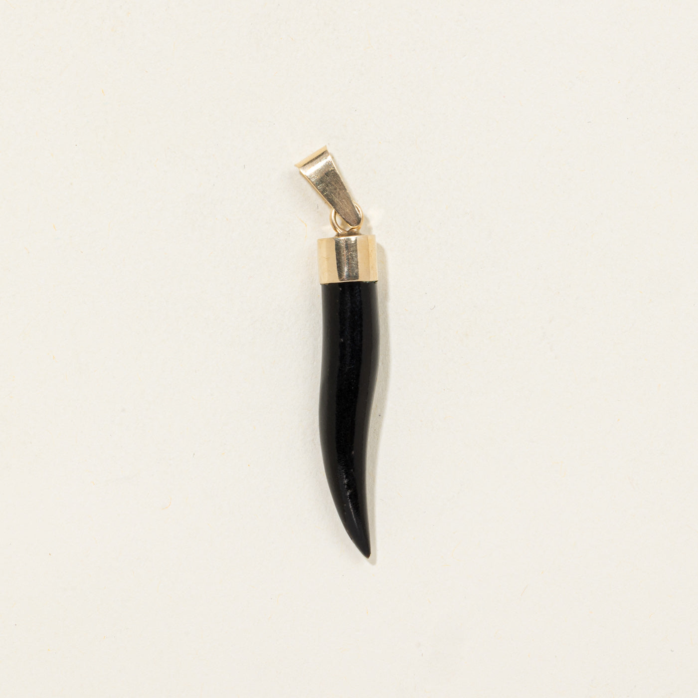 14K Black Horn Cornicello Pendant | 6.00ct