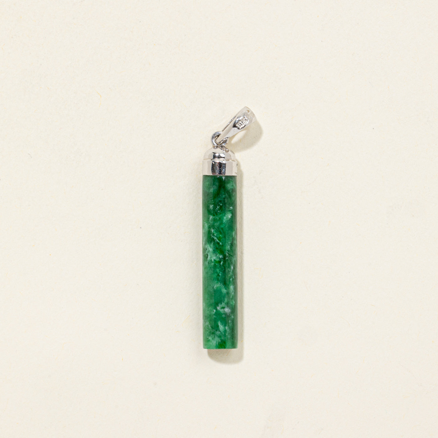 18k White Gold Quartzite & Diamond Bar Pendant | 15.00ct, 0.05ctw