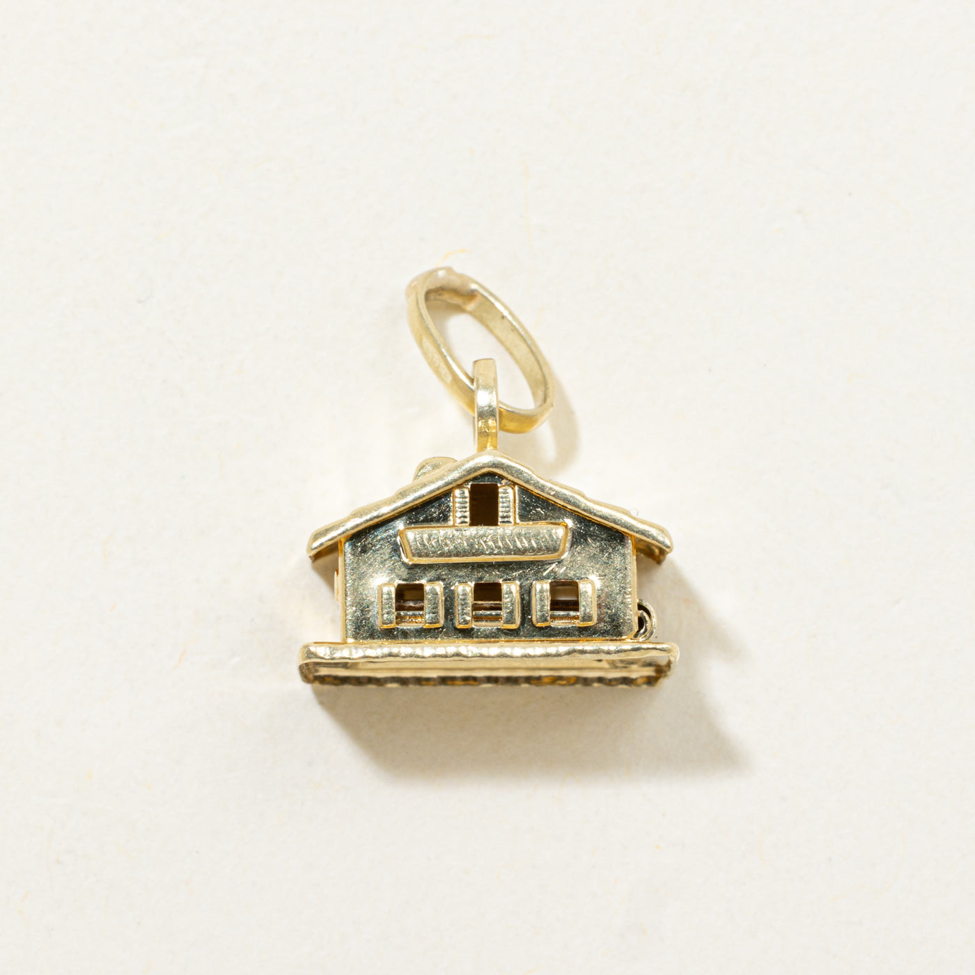 14K House with Two Hearts Charm