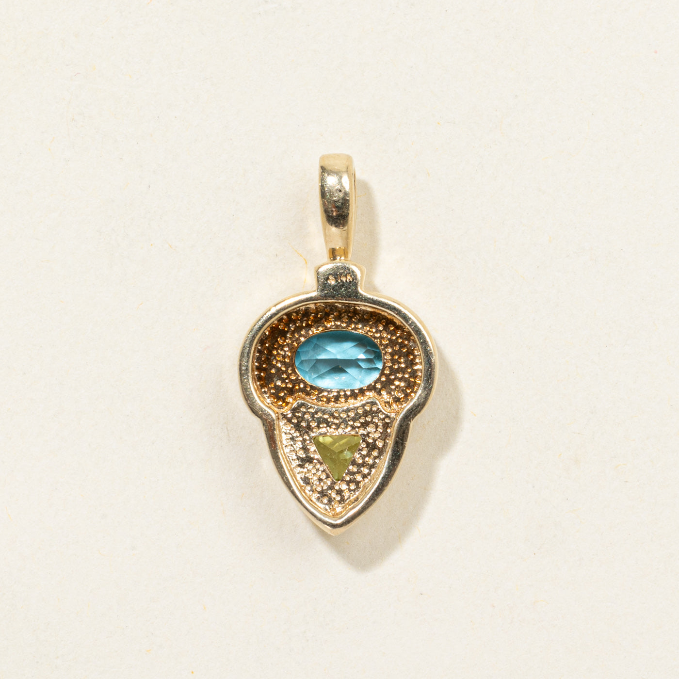 14K Topaz & Peridot Geometric Pendant | 1.13ctw