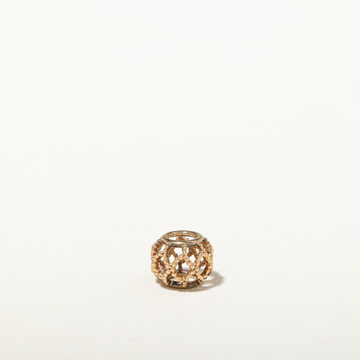14k Rose Gold Openwork Milgrained Bauble Pendant