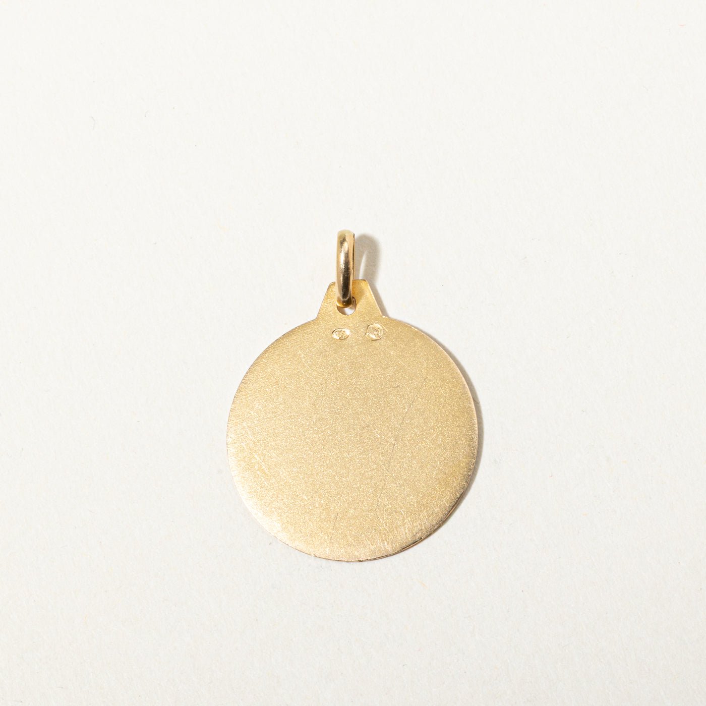 18k Yellow & White Gold Diamond-Cut Libra Zodiac Circle Pendant
