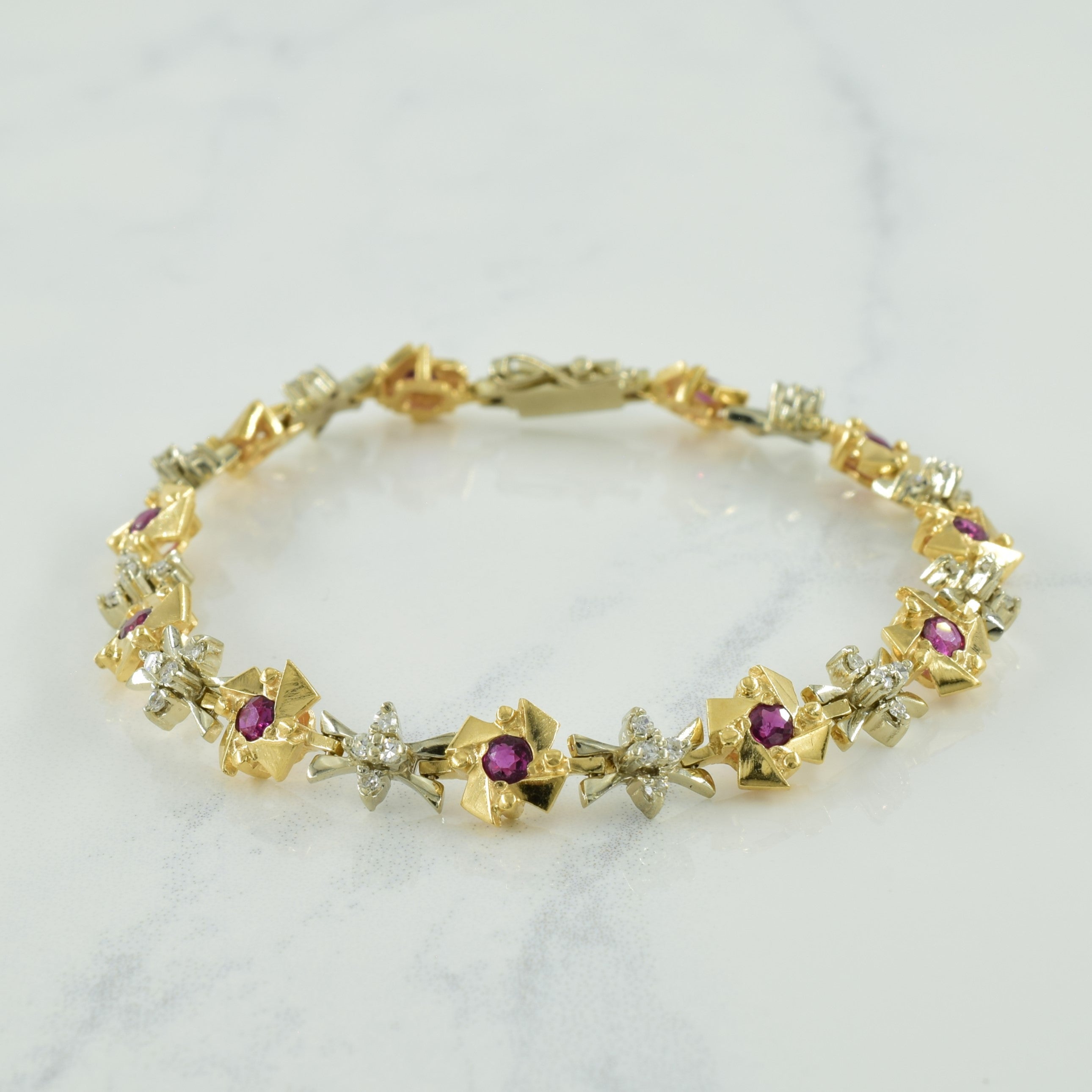 Ruby & Diamond Bracelet | 1.00ctw, 0.40ctw | 7.25" |