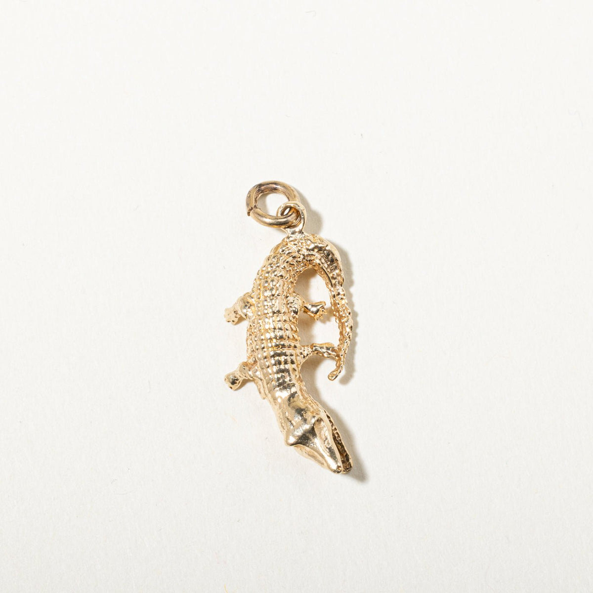14k Yellow Gold Textured Lizard Charm