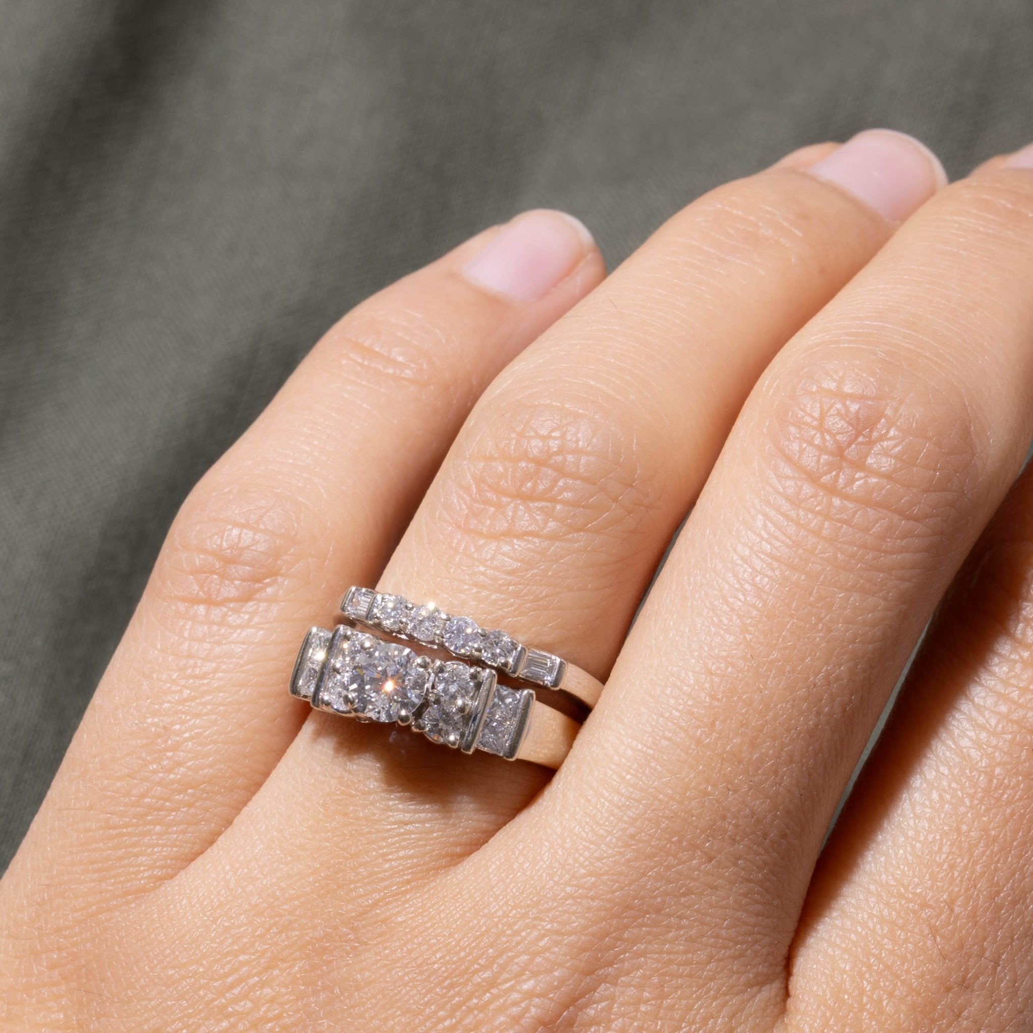 14k Multi Row Diamond Chunky Ring | 1.18ctw | 4.90mm | SZ 6.5